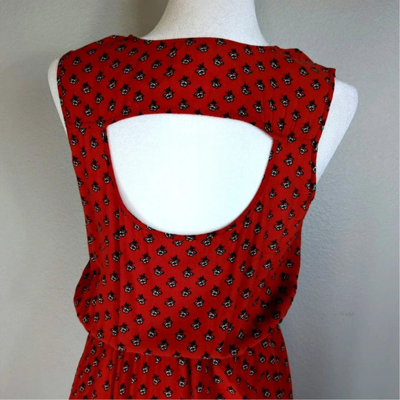 Two by Vince Camuto Orange Floral Sleeveless Hi-Lo Hem Dress size XS - Picture 5 of 8